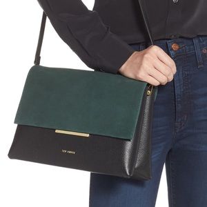 TED BAKER LONDON Leather & Suede Shoulder Purse